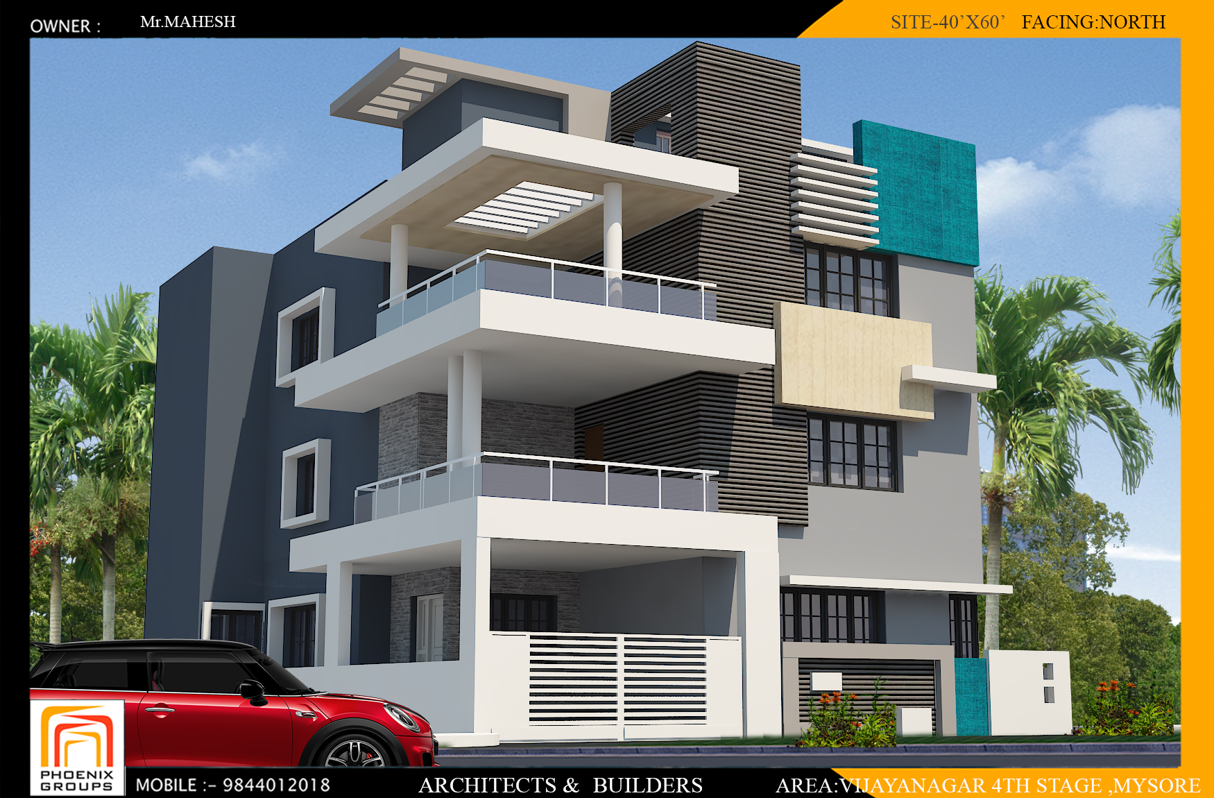 Mr.Mahesh's Residential Building Construction at Vijayanagar 4th Stage, Mysore
